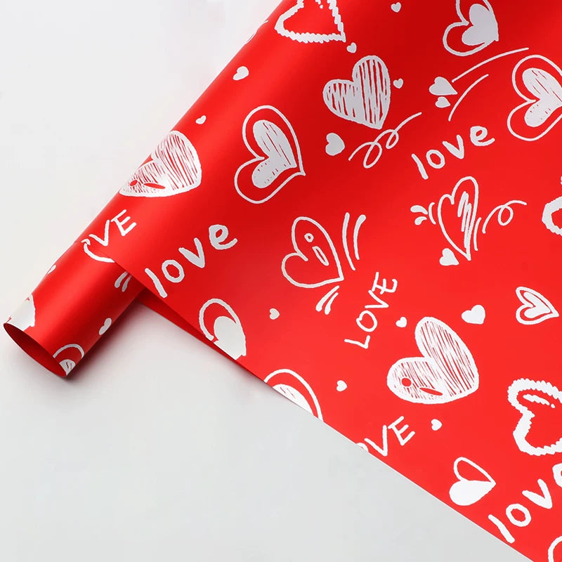 20 feuilles de papier d'emballage pour fleuriste pour la Saint-Valentin (57x57cm)