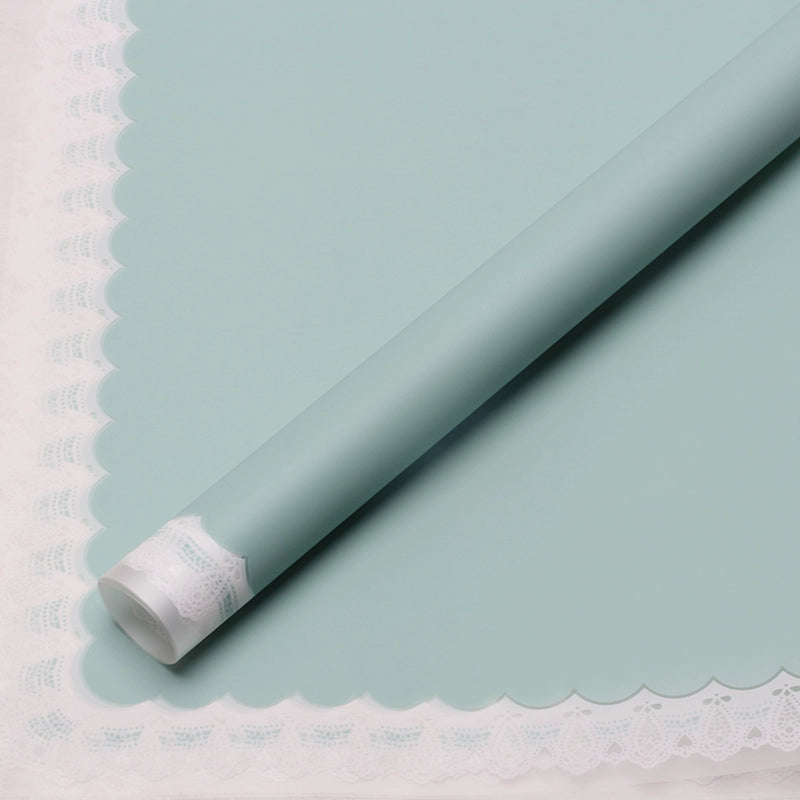 20 feuilles d'emballage pour bouquet en cellophane givré avec dentelle (57x57 cm)