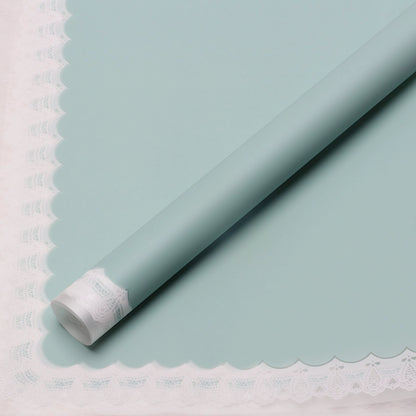 20 feuilles d'emballage pour bouquet en cellophane givré avec dentelle (57x57 cm)