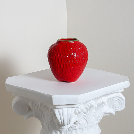 Textured Ceramic Strawberry Bud Vase
