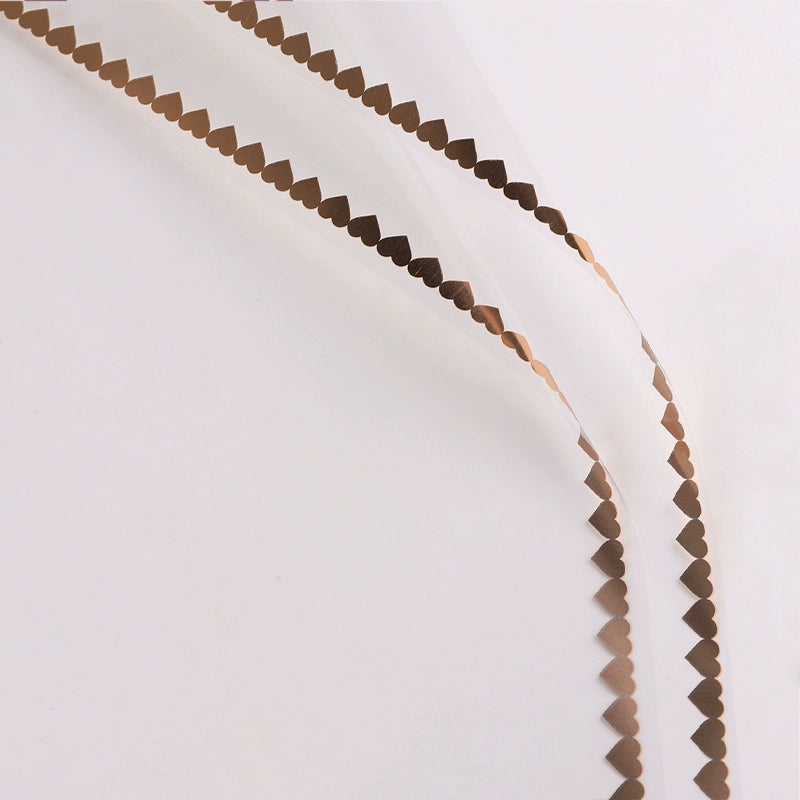 20 pièces Emballage cellophane transparent motif cœur (58x58 cm)