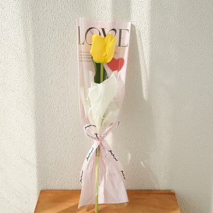 OPP & Kraft Paper Single Stem Rose Sleeves Pack 100
