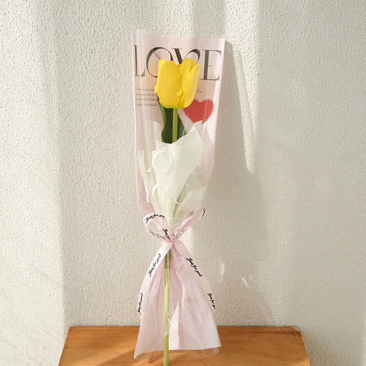 OPP & Kraft Paper Single Stem Rose Sleeves Pack 100