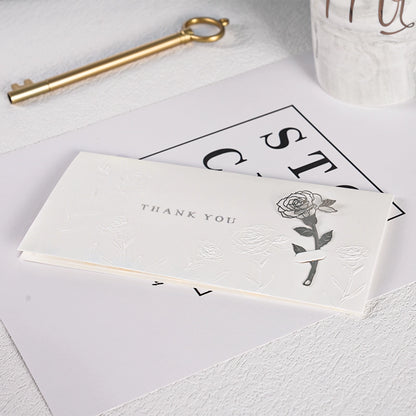 Carte de vœux florale en relief avec marque-page rose