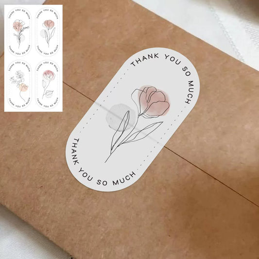 Minimalist Floral Thank You Stickers Pack 160