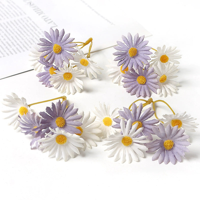 5 Stem Bunch Silk Daisy Flower Heads Pack 30