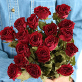 Load image into Gallery viewer, 20-Stem Real Dried Rose Flower Bouquet