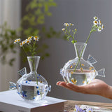 Load image into Gallery viewer, Modern Whimsical Fish Glass Bud Vase