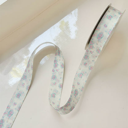 Double-Sided Floral Print Florist Ribbon (2.5cmx10Yd)