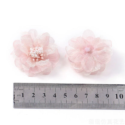 4cm Organza Fabric Flower Heads Pack 30