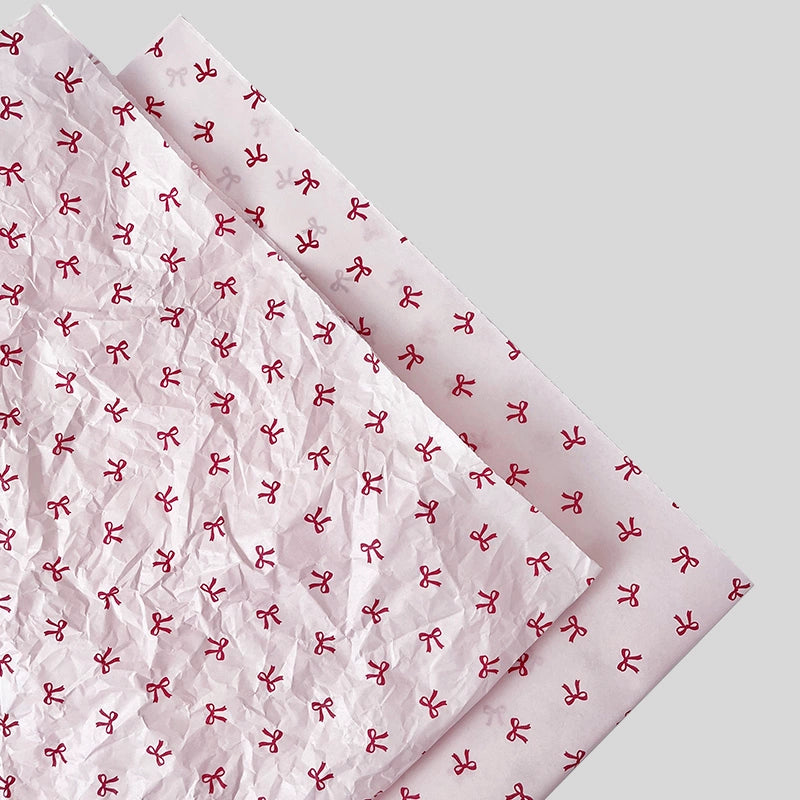 20ps Bow Printed Flower Tissue Paper (50x70cm)