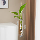 Load image into Gallery viewer, Glass Tube Hanging Metal Vase Set