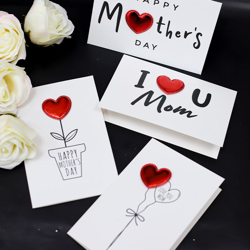 12pcs 3D Heart Mother's Day Thank You Cards