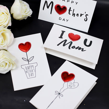 12pcs 3D Heart Mother's Day Thank You Cards