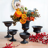 Load image into Gallery viewer, Antique Black Metal Urn Planter Compote Vase