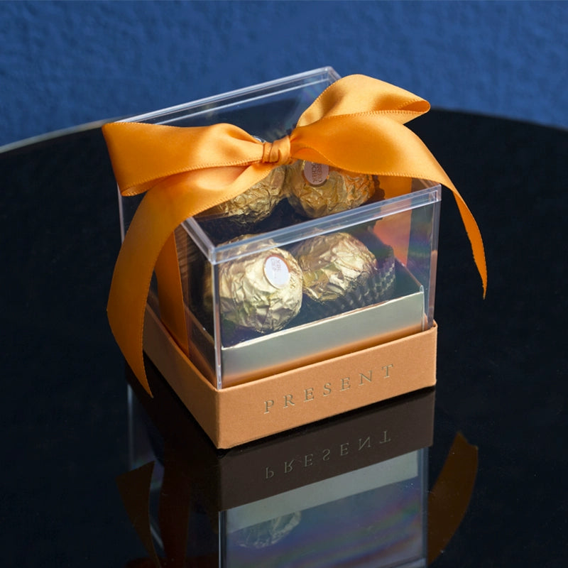 Small Square Acrylic Gift Box with Ribbon – Floral Supplies Store