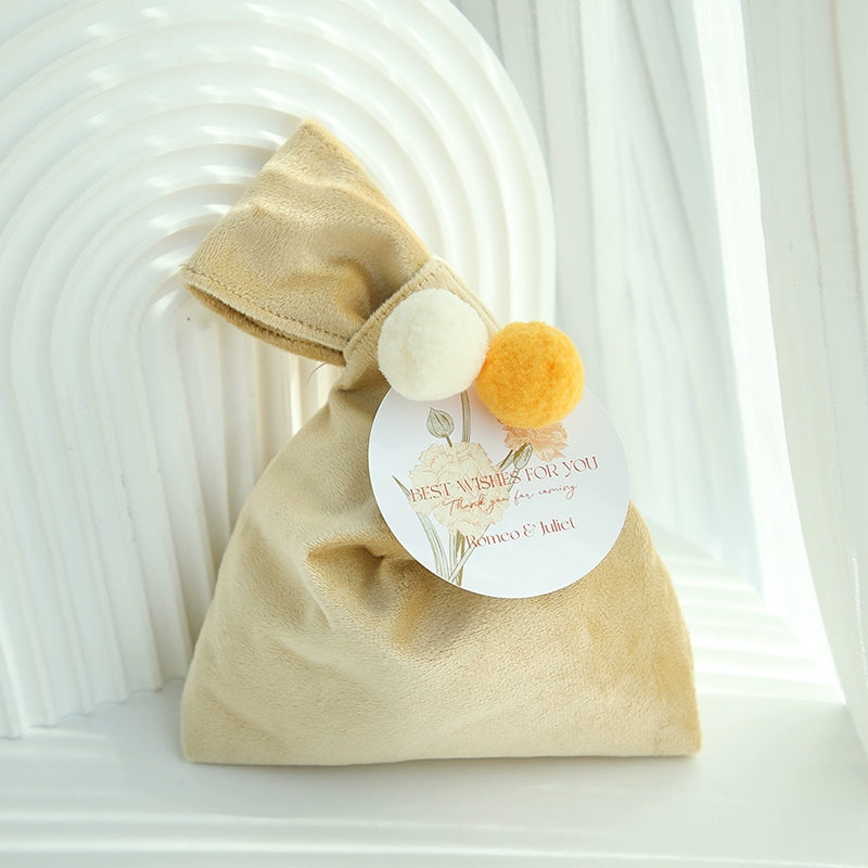 Reusable Velvet Gift Bags with Pom-pom Pack 10