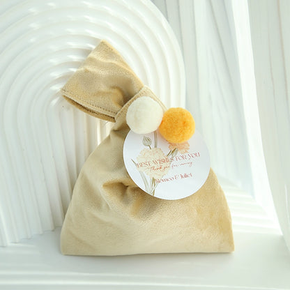 Reusable Velvet Gift Bags with Pom-pom Pack 10