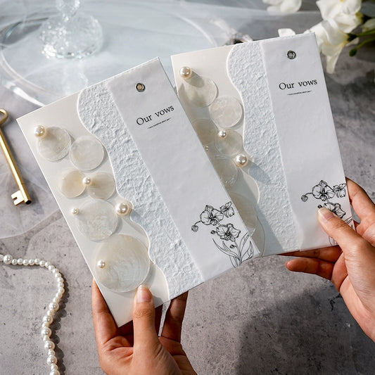 Cartes de vœux de mariage avec accents en nacre (lot de 2)