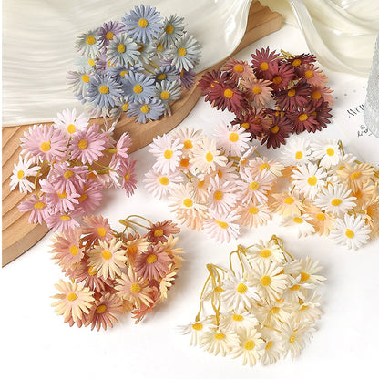 5 Stem Bunch Silk Daisy Flower Heads Pack 30