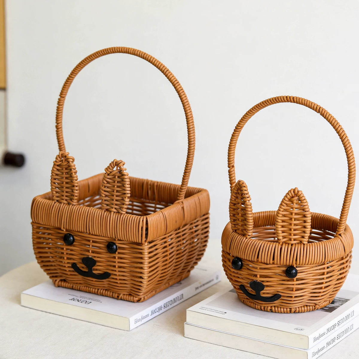 Bunny Face Wicker Basket Set of 2