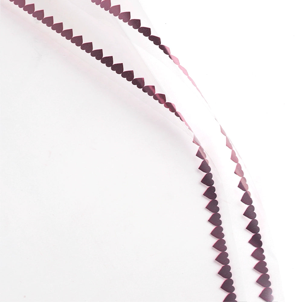 20 pièces Emballage cellophane transparent motif cœur (58x58 cm)