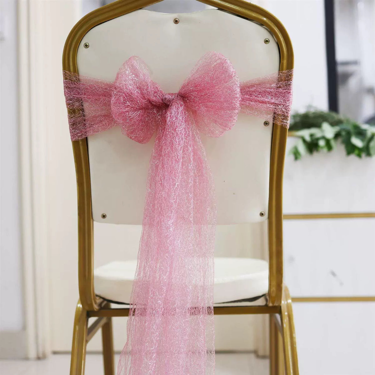 10pcs Sheer Fabric Chair Sashes for Weddings