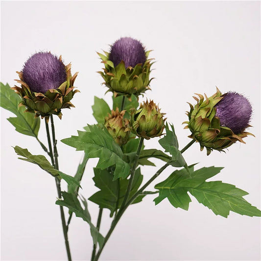 20" Artificial Flocked Thistle Stem