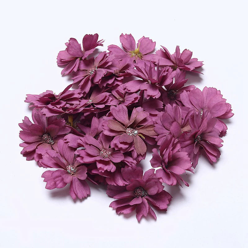 4.5cm Silk Flower Heads for Crafting Pack 100