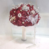 Load image into Gallery viewer, Satin Rose Bridal Bouquet with Butterfly