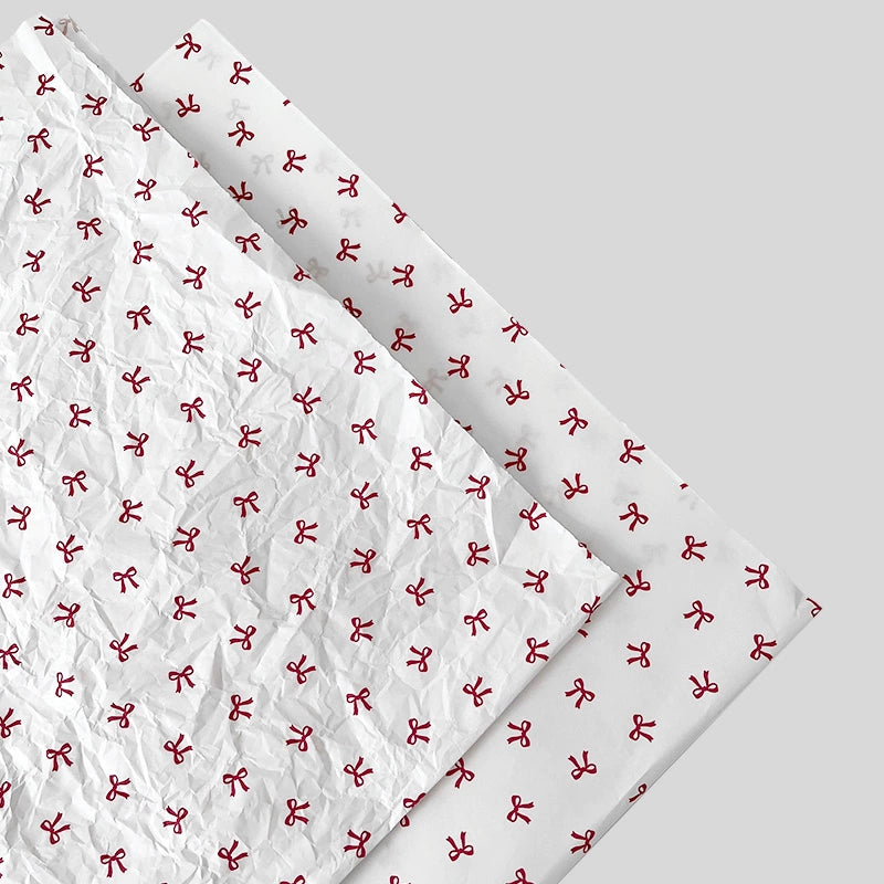 20ps Bow Printed Flower Tissue Paper (50x70cm)