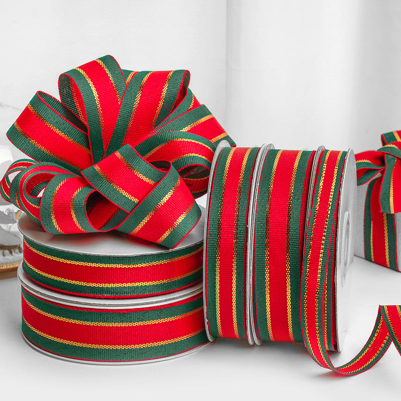 Ruban gros-grain à carreaux de Noël de 24 yards
