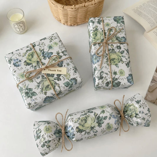 Vintage Rose Printed Floral Tissue Paper Pack 50