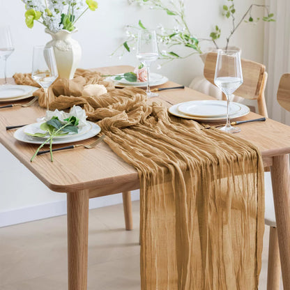 Pleated Table Runner Cloth for Weddings