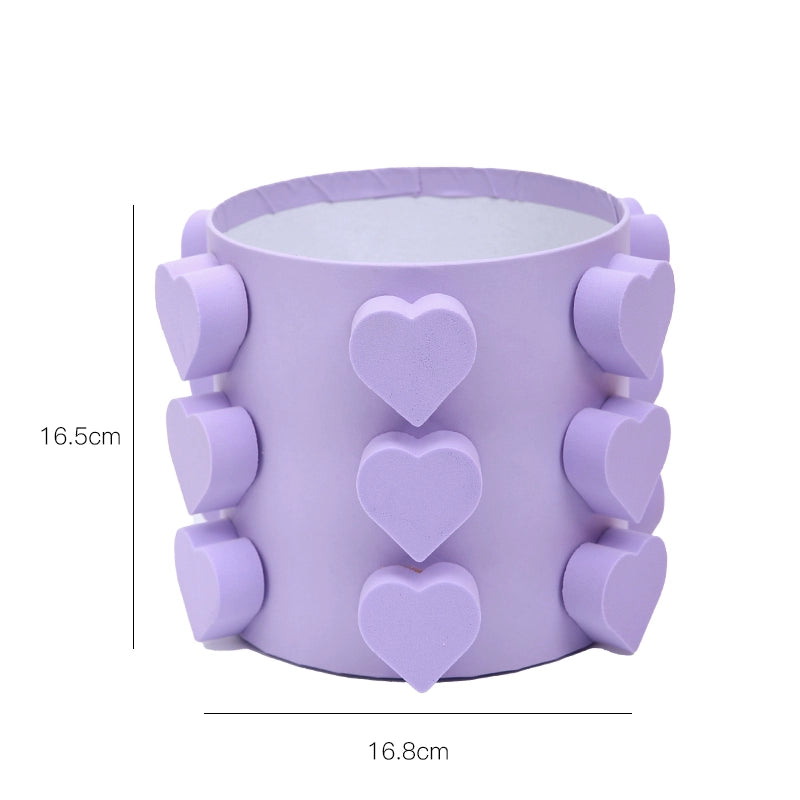 3D Hearts Round Bouquet Arrangement Box