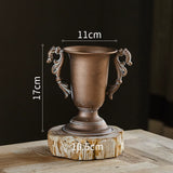 Load image into Gallery viewer, Rustic Antique Bronze Iron Urn Vase