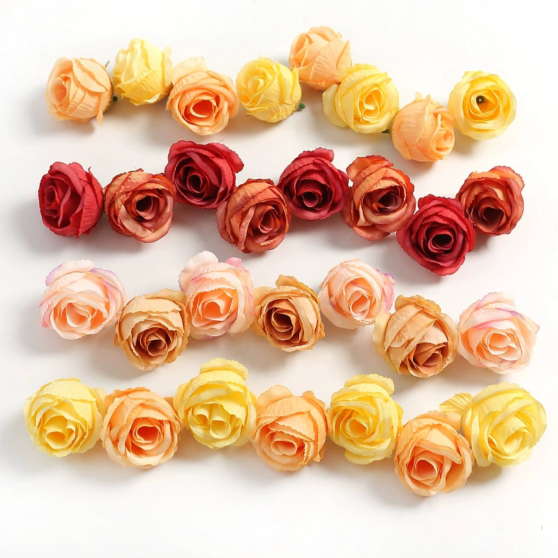 4cm Artificial Rose Flower Heads Pack 30