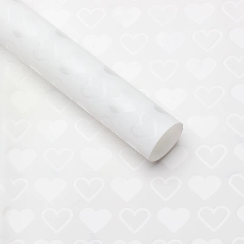 20pcs Heart Patterned Bouquet Cellophane Wrap (57x57cm)