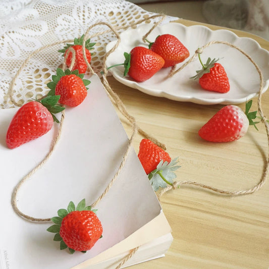 Artificial Fruit Strawberry Garland (180cmL)