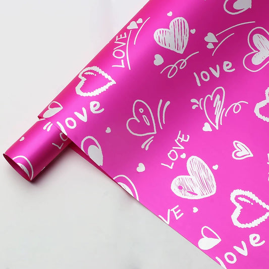 20 feuilles de papier d'emballage pour fleuriste pour la Saint-Valentin (57x57cm)