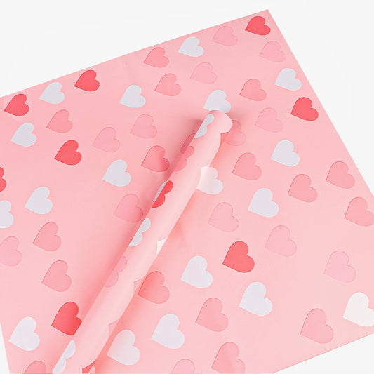 20pcs Heart Print Floral Wrap Paper (58x58cm)