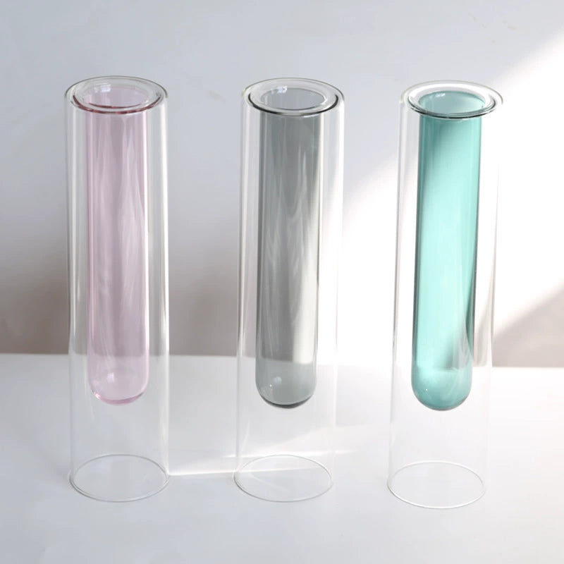 Modern Cylindrical Test Tube Glass Vase