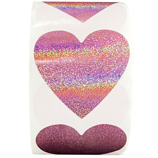 500 autocollants cœurs à paillettes pour la Saint-Valentin