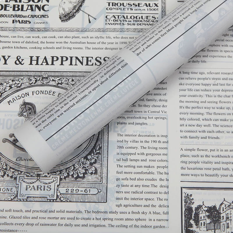 20pcs Newspaper Print Cellophane Wrap (58x58cm)