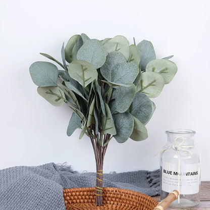 11 Inch Artificial Eucalyptus Leaves Stems 5pcs