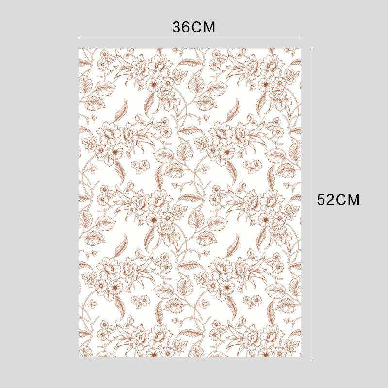 10pcs Vintage Floral Print Kapok Paper (36x52cm)
