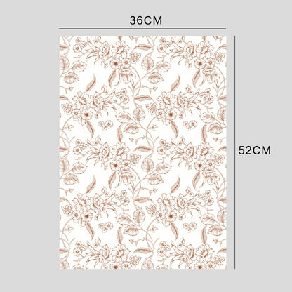 10pcs Vintage Floral Print Kapok Paper (36x52cm)