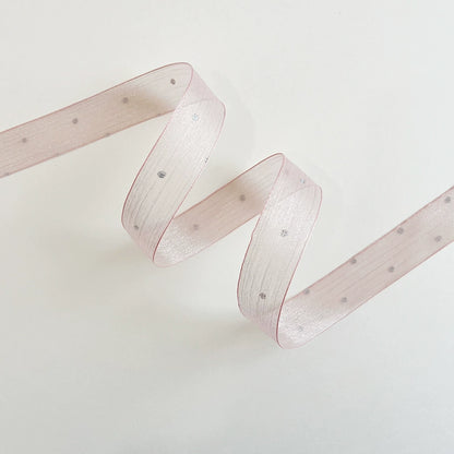 Silver-sequined Organza Ribbon (2.5cmx10Yd)