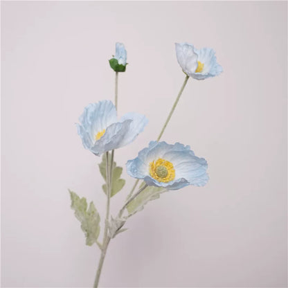25" 4-Head Real Touch Artificial Poppy Spray