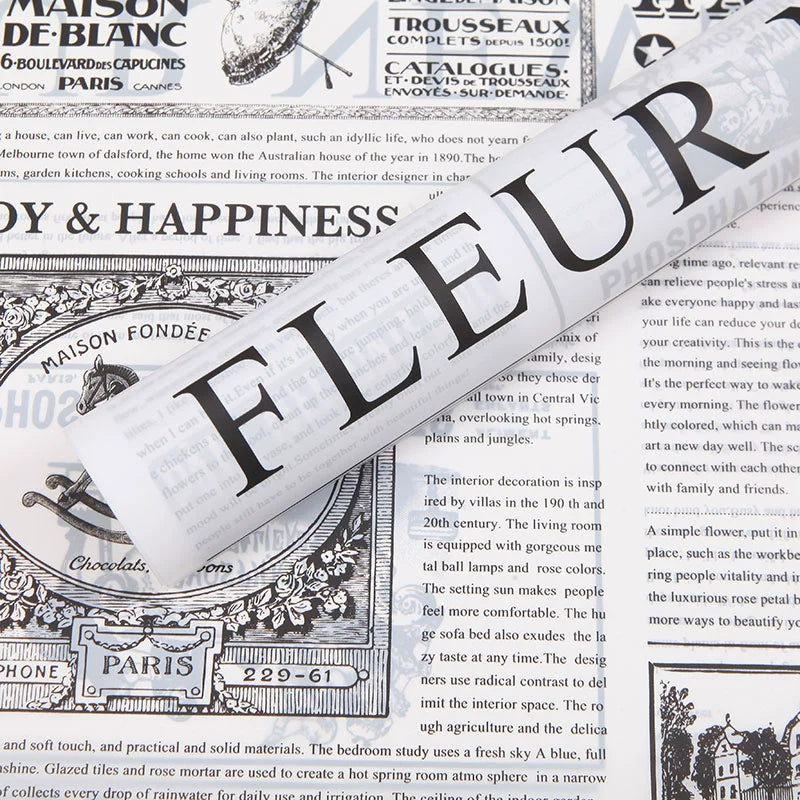 20pcs Newspaper Print Cellophane Wrap (58x58cm)